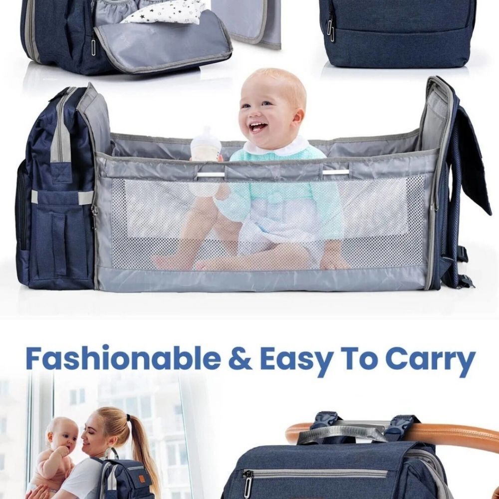 Pillani Baby Diaper Bag Backpack - 4-in-1 Baby Bag for Boys & Girls, Unisex Blue - Picture 4 of 7